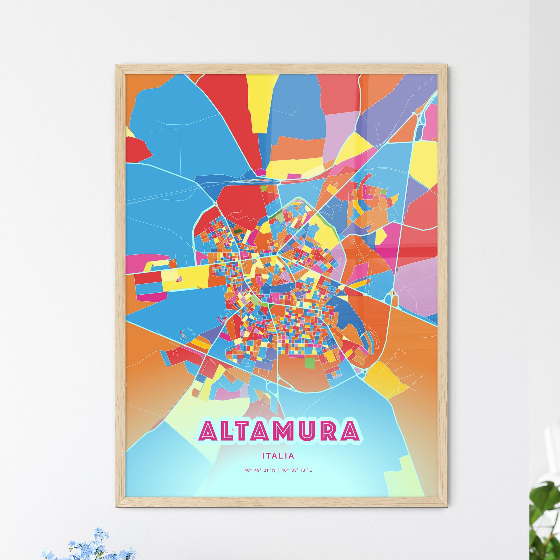 Colorful Altamura Italy Fine Art Map Crazy Colors