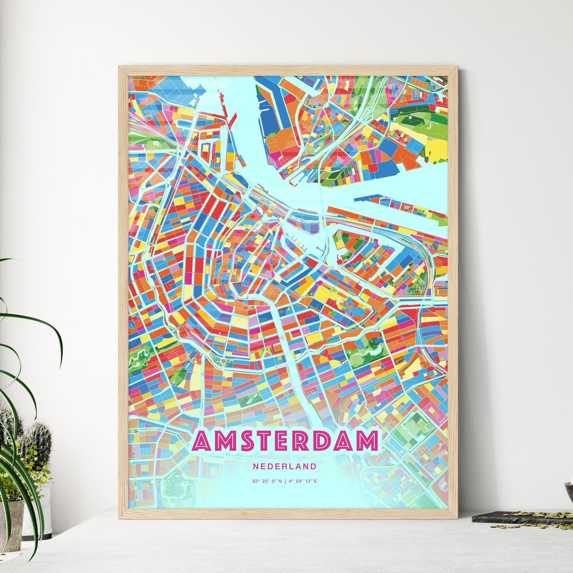 Colorful Amsterdam Netherlands Fine Art Map Crazy Colors