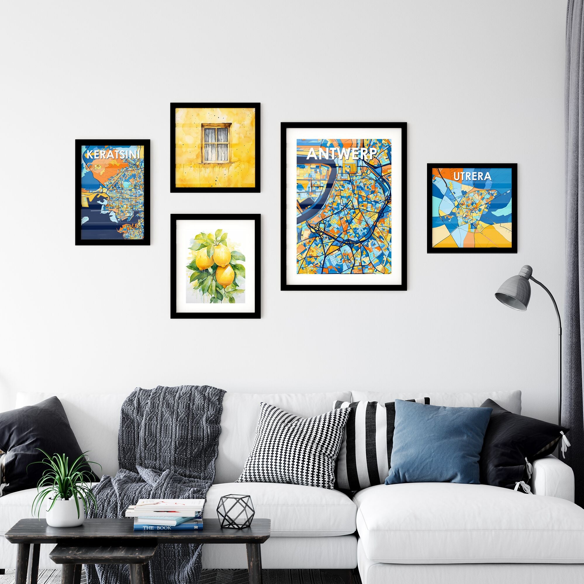 ANTWERP BELGIUM Vibrant Colorful Art Map Poster