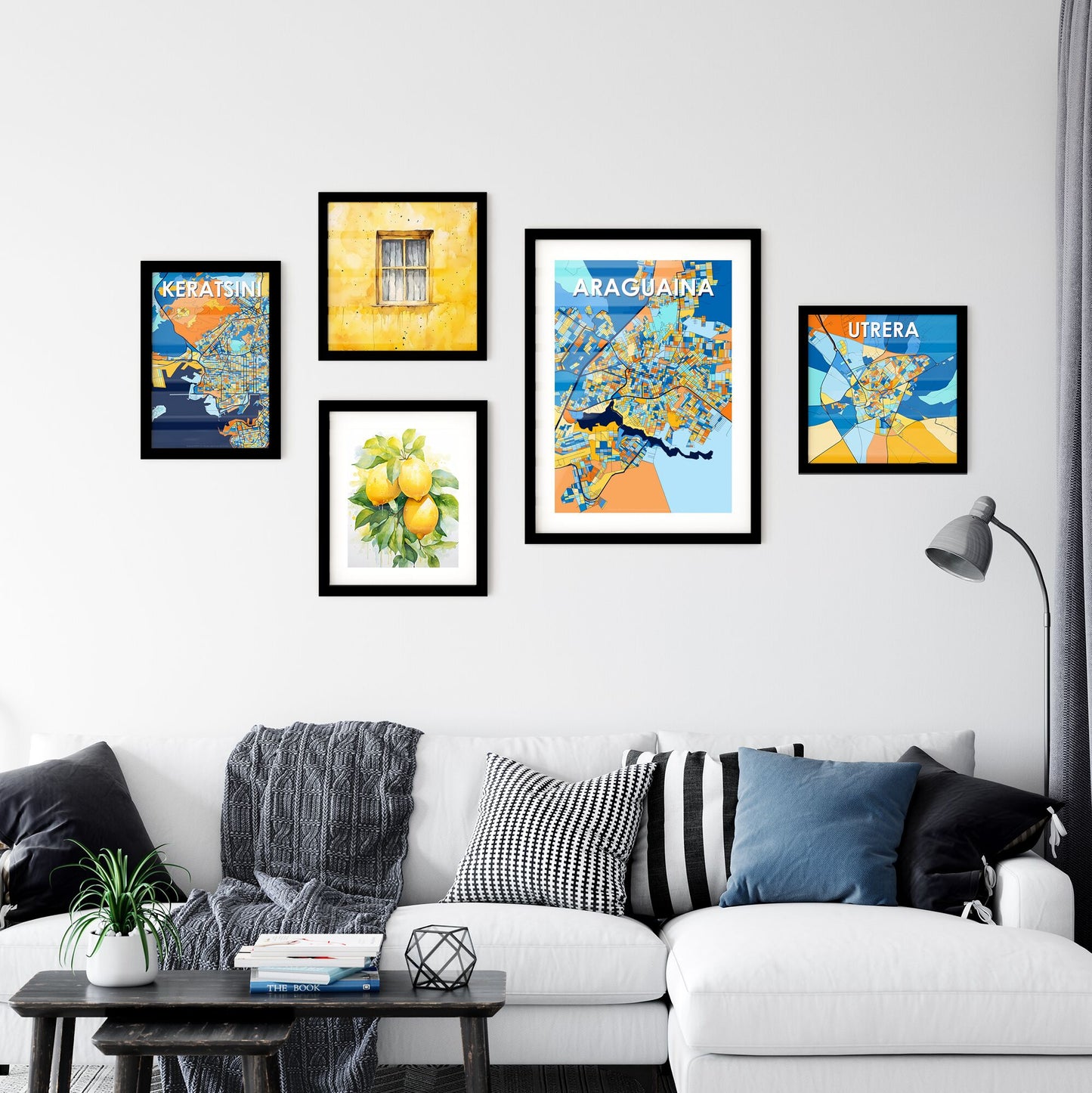 ARAGUAINA BRAZIL Vibrant Colorful Art Map Poster Blue Orange