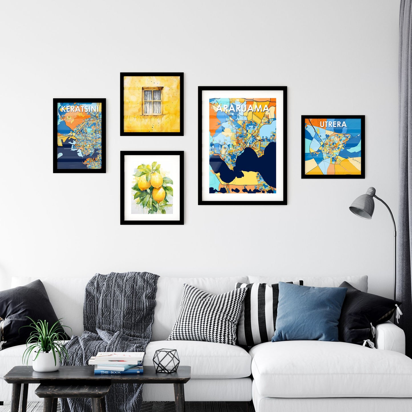 ARARUAMA BRAZIL Vibrant Colorful Art Map Poster Blue Orange