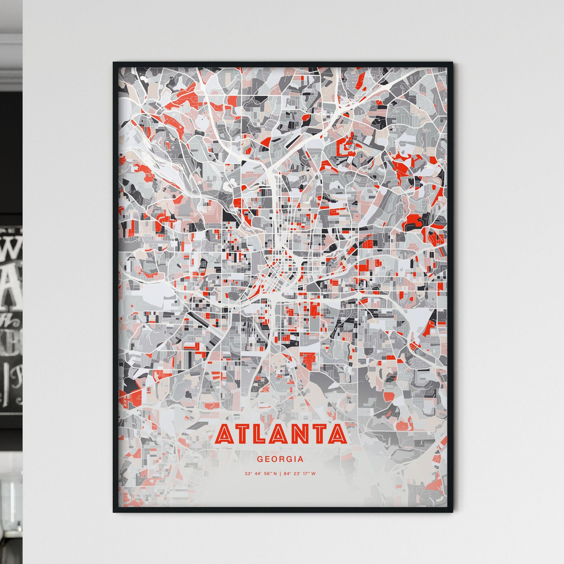Colorful Atlanta Georgia Fine Art Map Modern Expressive