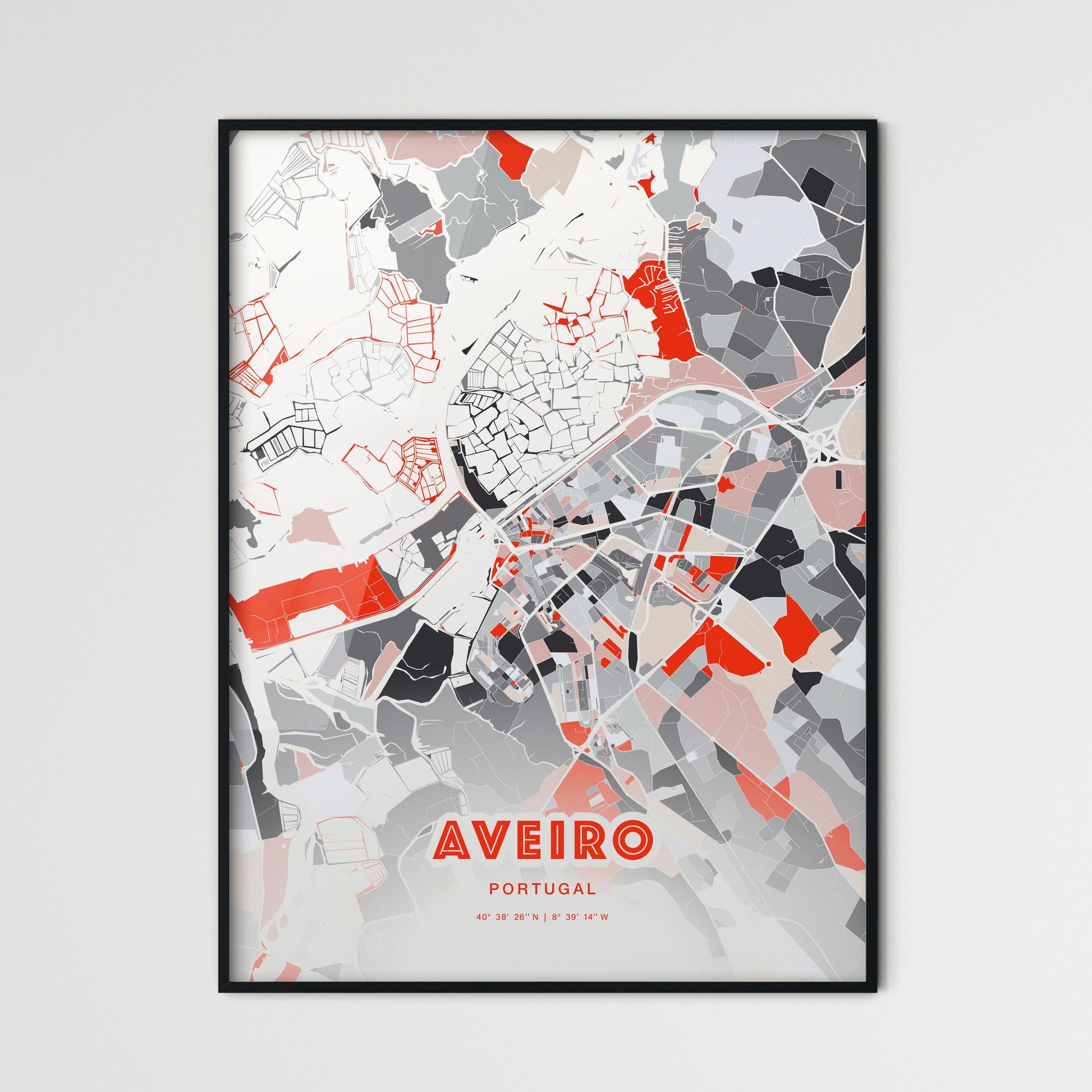 Colorful Aveiro Portugal Fine Art Map Modern Expressive