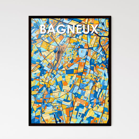 BAGNEUX FRANCE Vibrant Colorful Art Map Poster Blue Orange