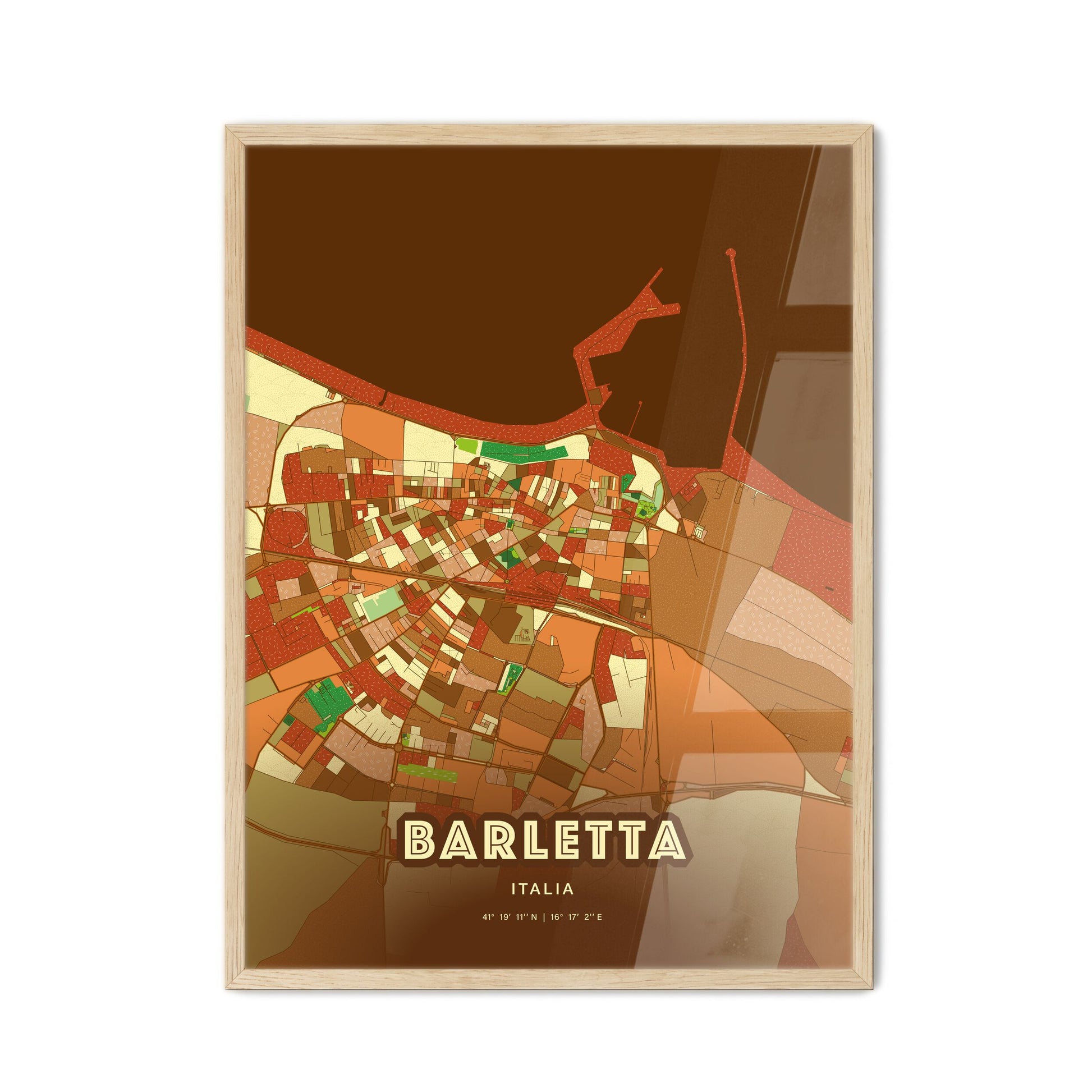 Colorful Barletta Italy Fine Art Map Farmhouse