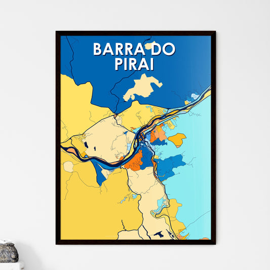 BARRA DO PIRAI BRAZIL Vibrant Colorful Art Map Poster Blue Orange