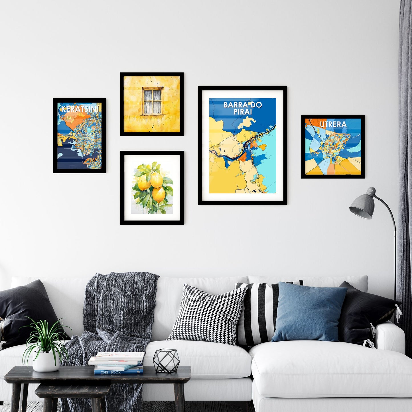 BARRA DO PIRAI BRAZIL Vibrant Colorful Art Map Poster Blue Orange