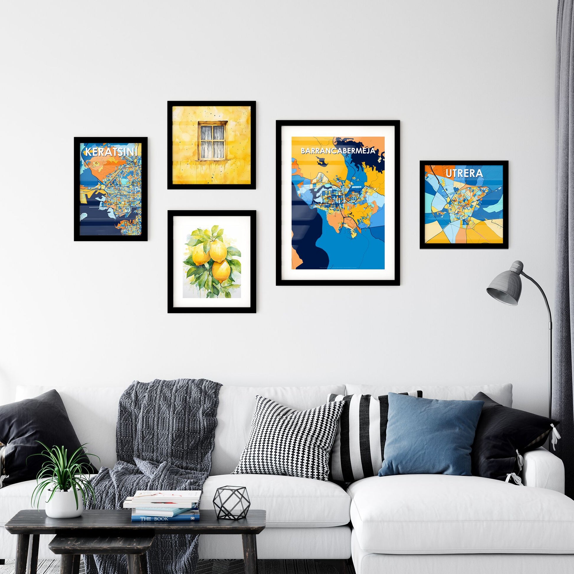 BARRANCABERMEJA COLOMBIA Vibrant Colorful Art Map Poster Blue Orange