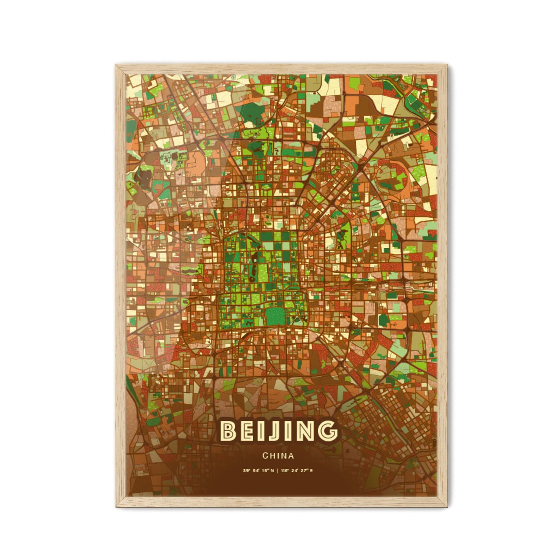 Colorful Beijing China Fine Art Map Farmhouse
