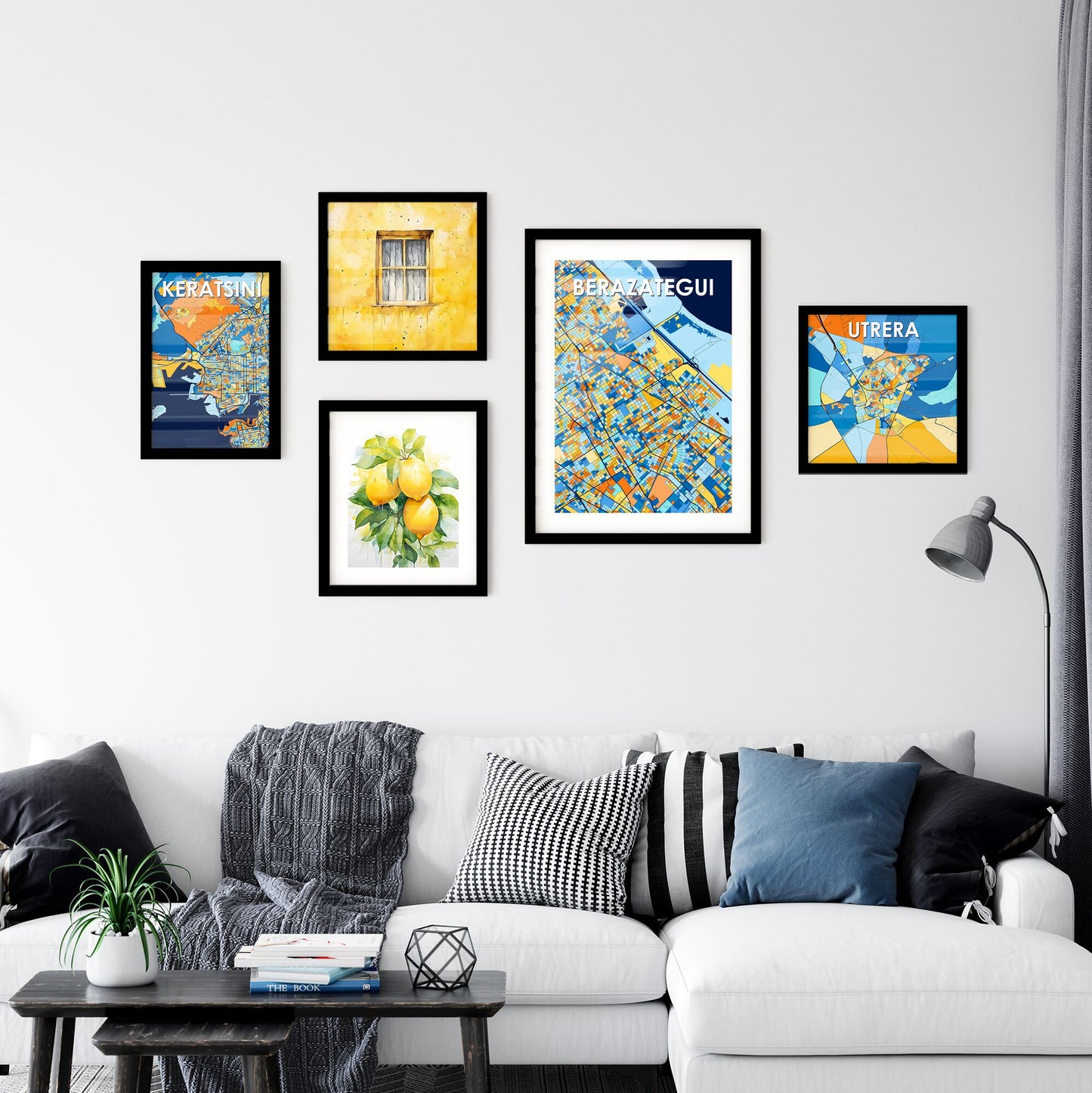 BERAZATEGUI ARGENTINA Vibrant Colorful Art Map Poster Blue Orange