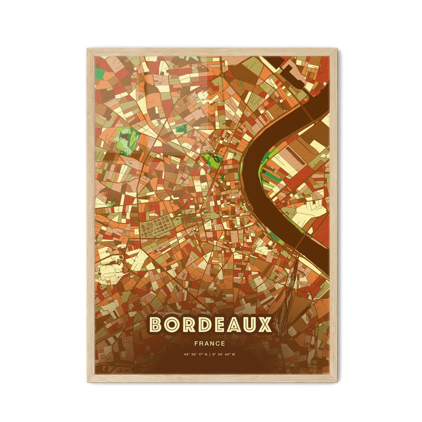 Colorful Bordeaux France Fine Art Map Farmhouse