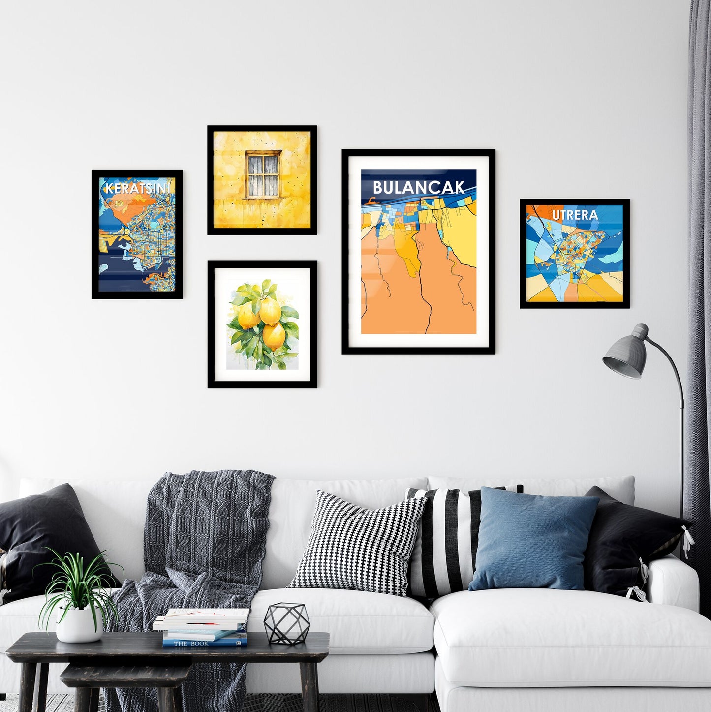 BULANCAK TURKEY Vibrant Colorful Art Map Poster Blue Orange