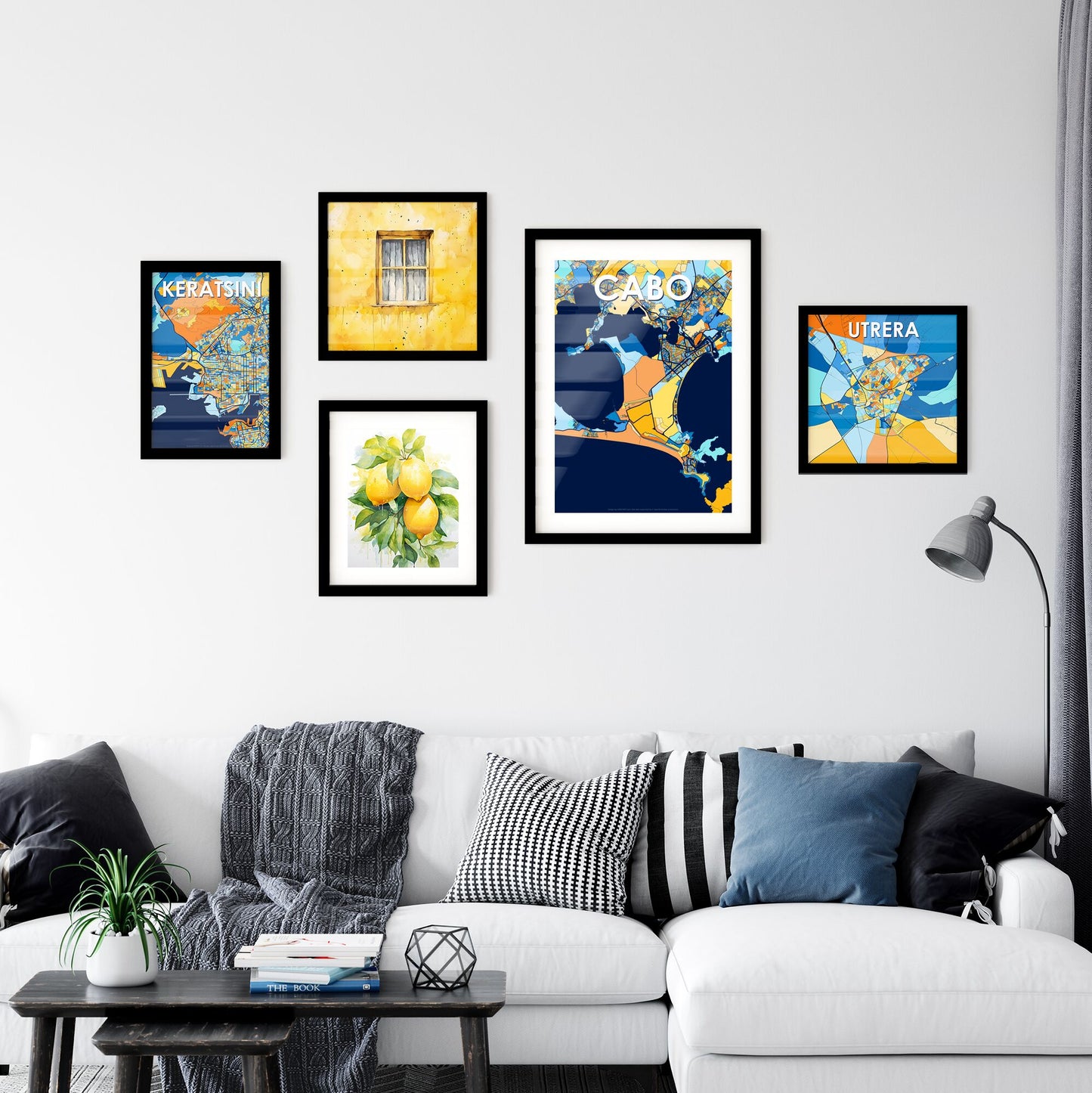 CABO BRAZIL Vibrant Colorful Art Map Poster Blue Orange