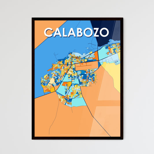 CALABOZO VENEZUELA Vibrant Colorful Art Map Poster Blue Orange