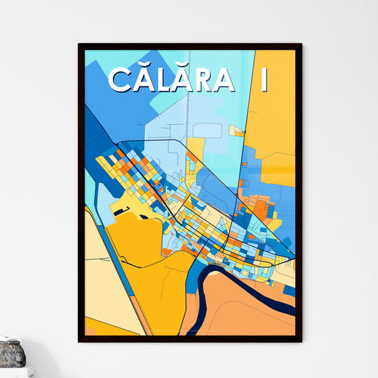 CĂLĂRAȘI ROMANIA Vibrant Colorful Art Map Poster Blue Orange