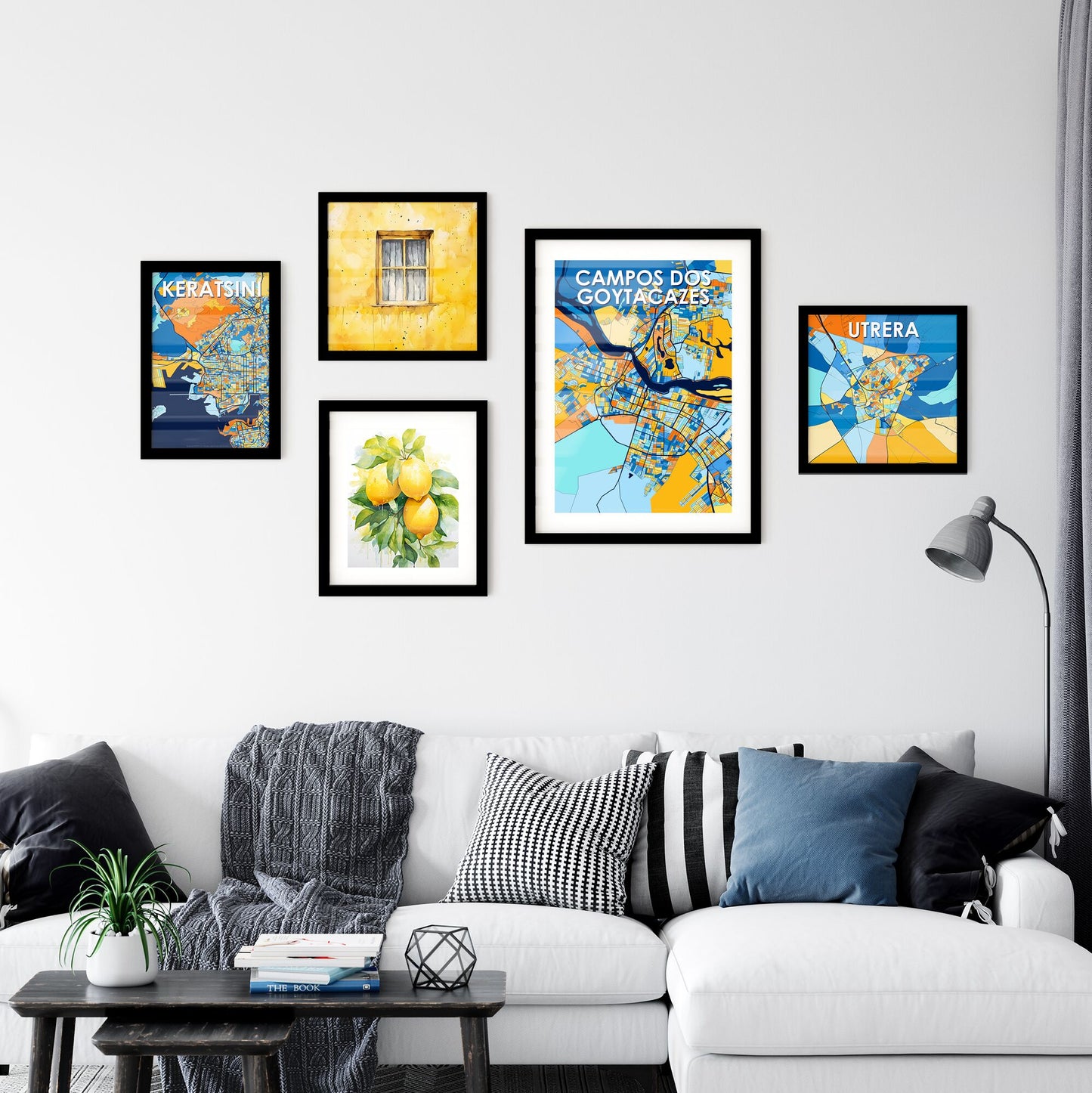 CAMPOS DOS GOYTACAZES BRAZIL Vibrant Colorful Art Map Poster Blue Orange