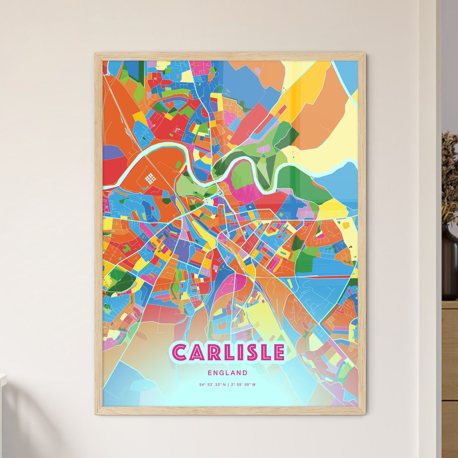 Colorful Carlisle England Fine Art Map Crazy Colors