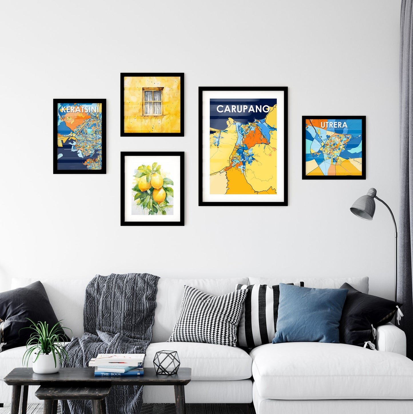 CARUPANO VENEZUELA Vibrant Colorful Art Map Poster Blue Orange