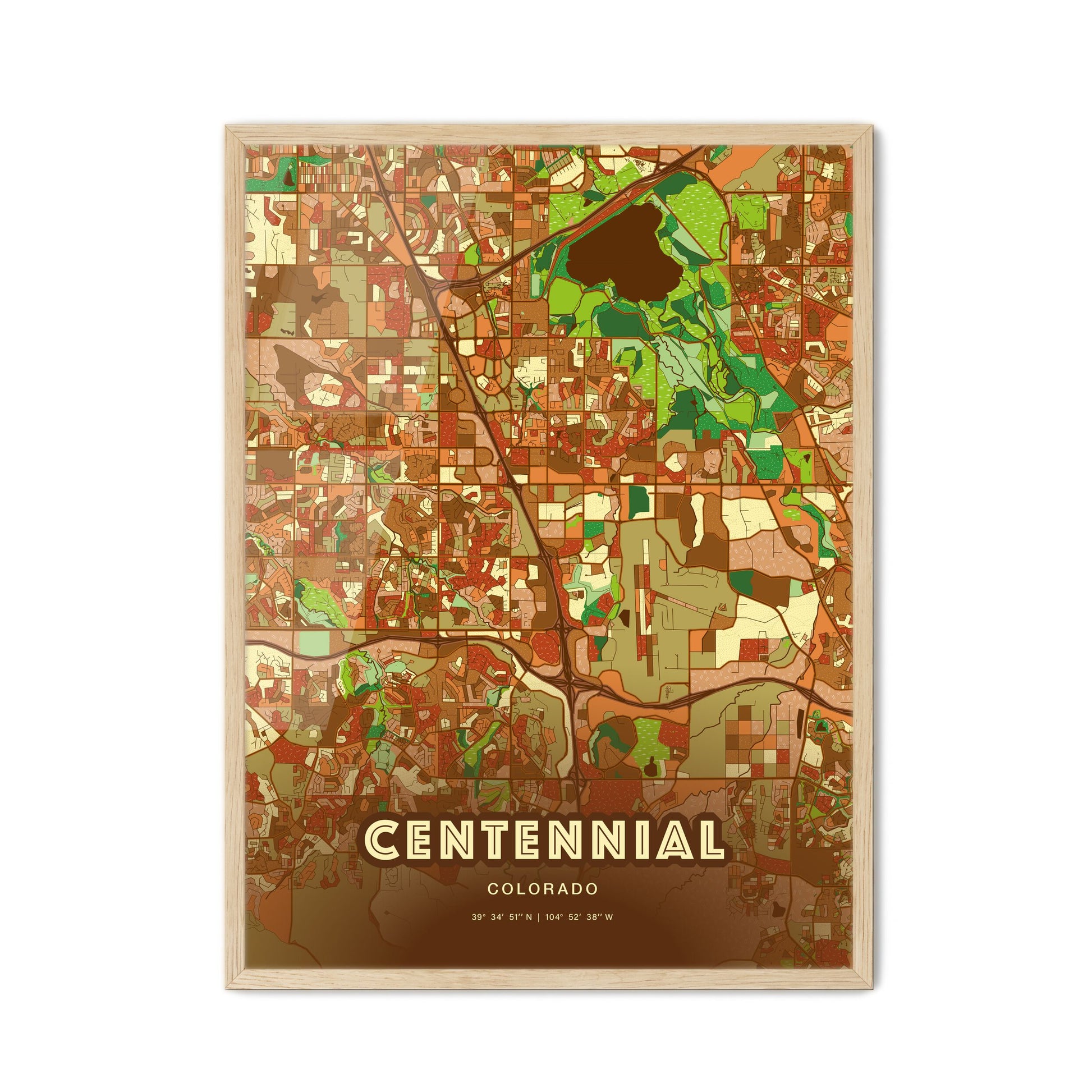 Colorful Centennial Colorado Fine Art Map Farmhouse