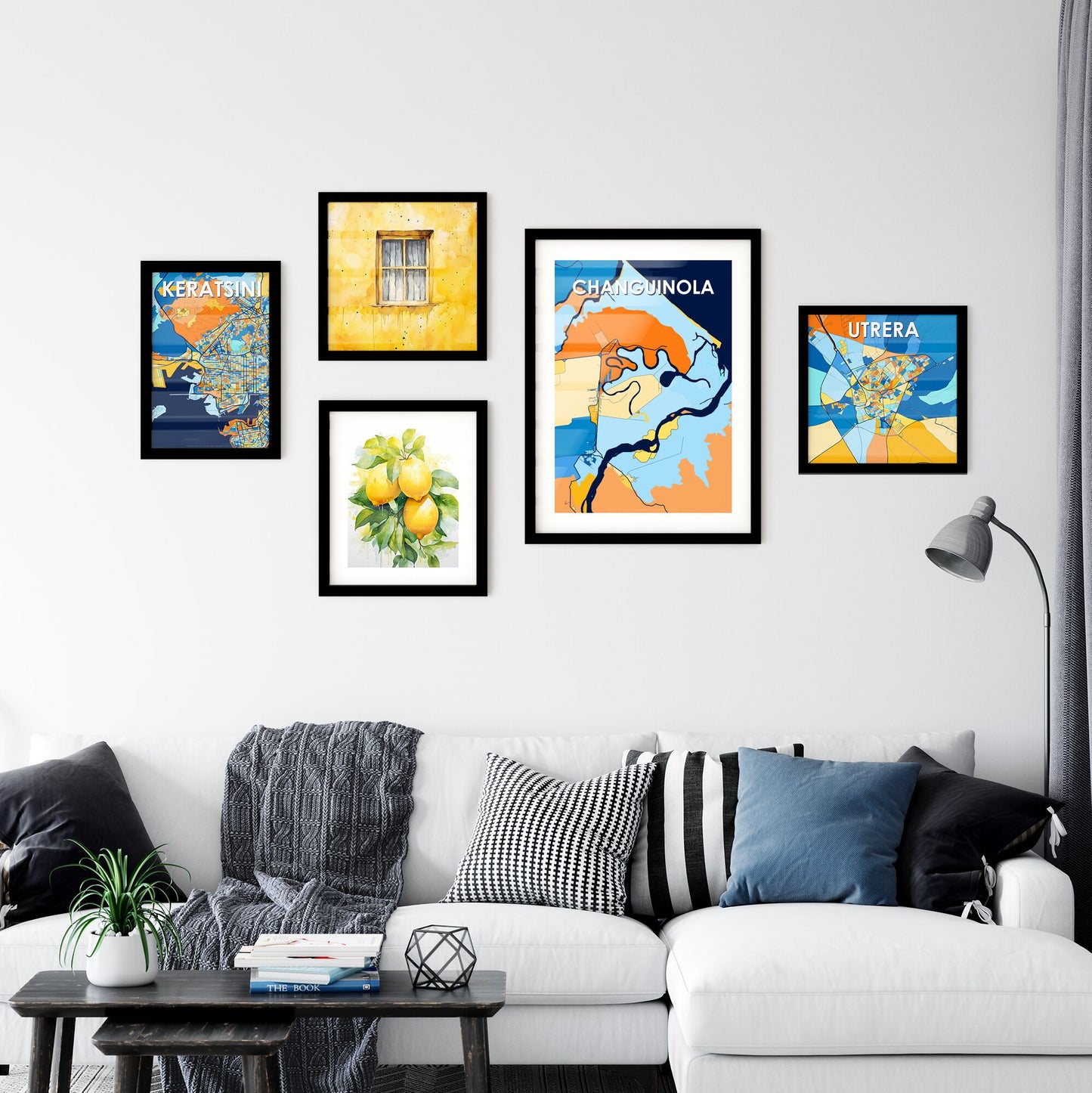 CHANGUINOLA PANAMA Vibrant Colorful Art Map Poster Blue Orange