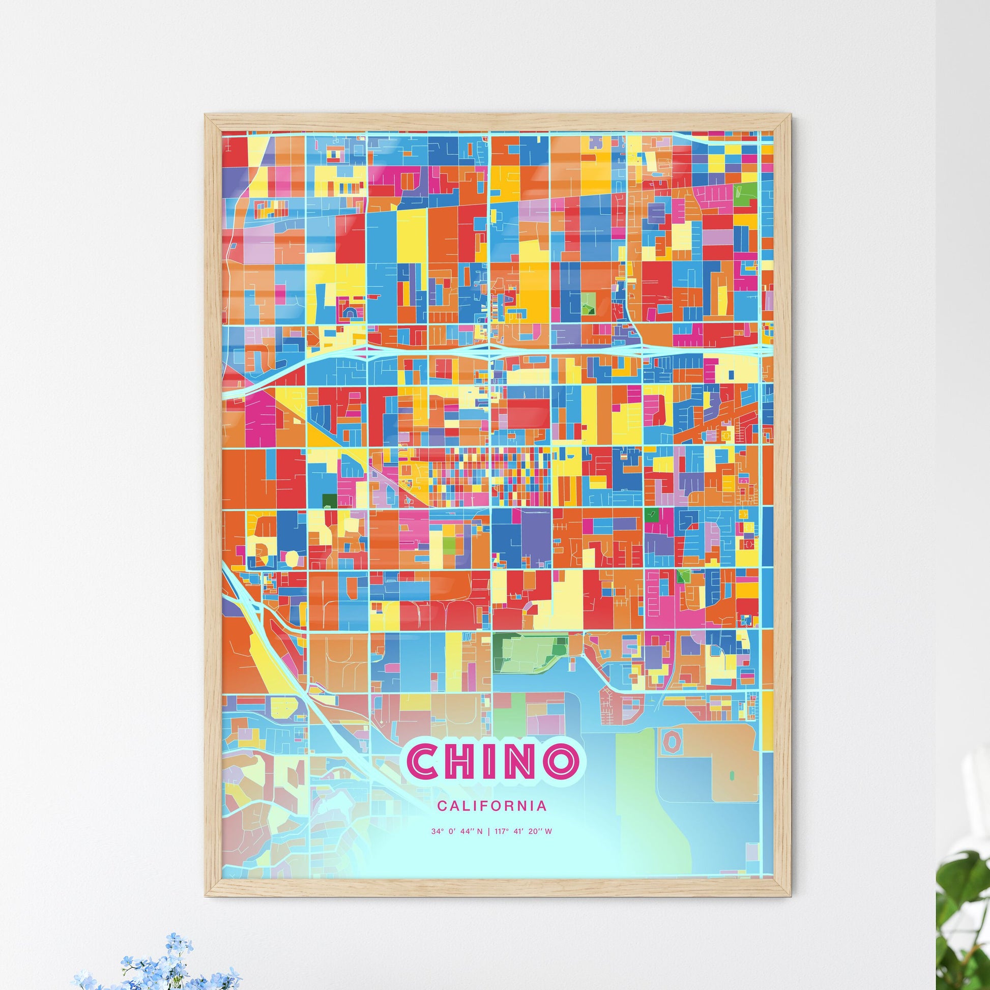 Colorful Chino California Fine Art Map Crazy Colors