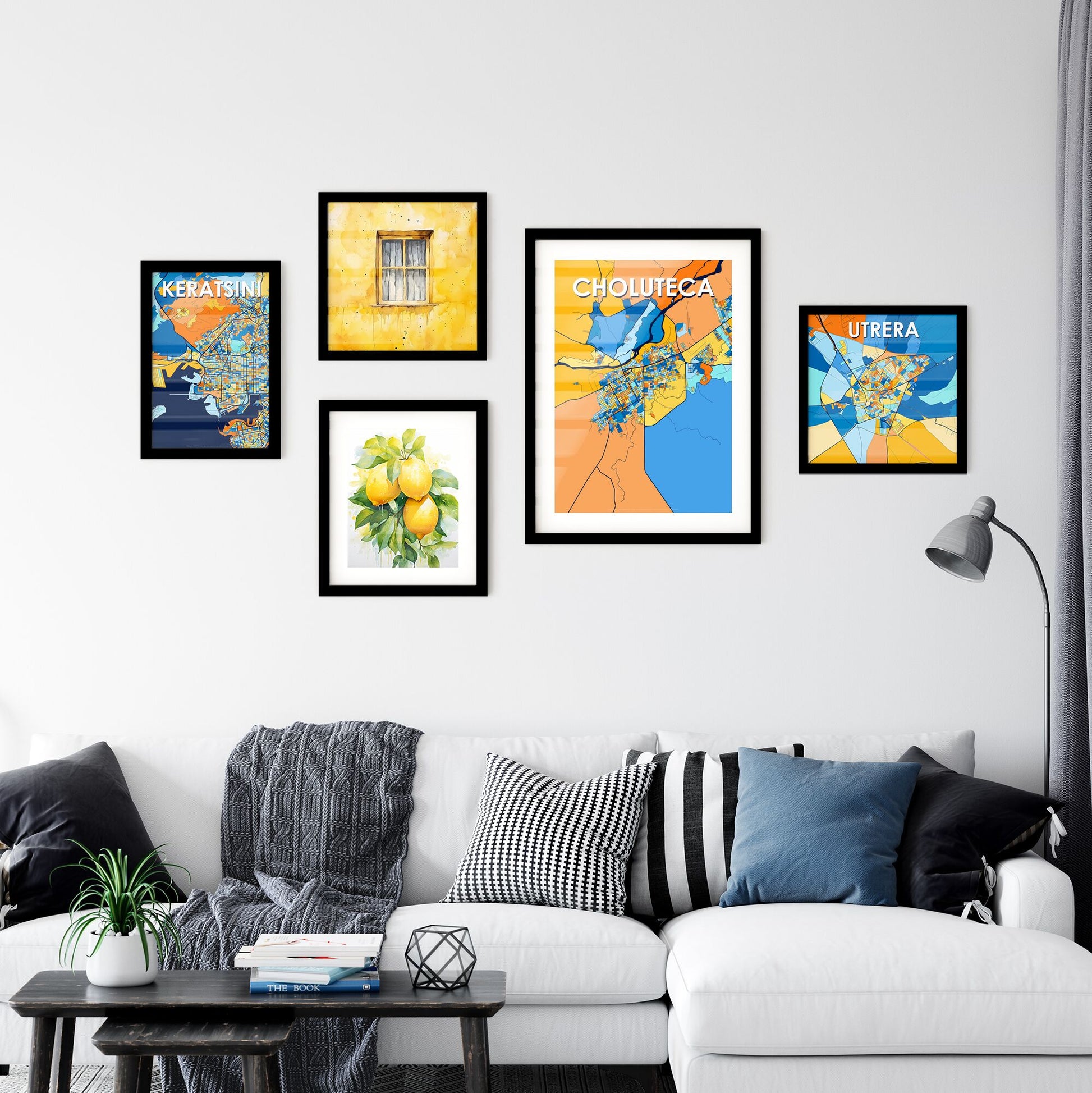CHOLUTECA HONDURAS Vibrant Colorful Art Map Poster Blue Orange