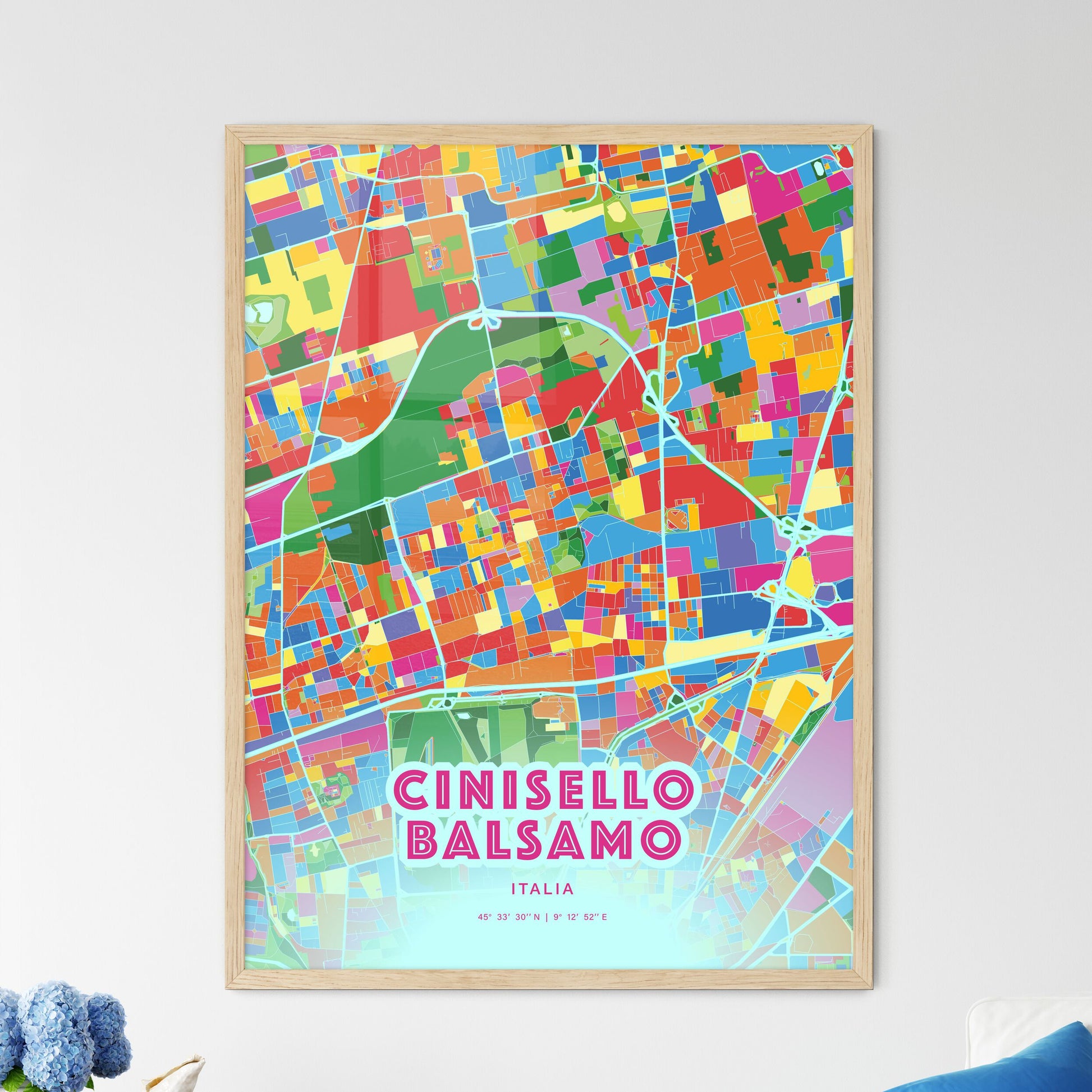 Colorful Cinisello Balsamo Italy Fine Art Map Crazy Colors