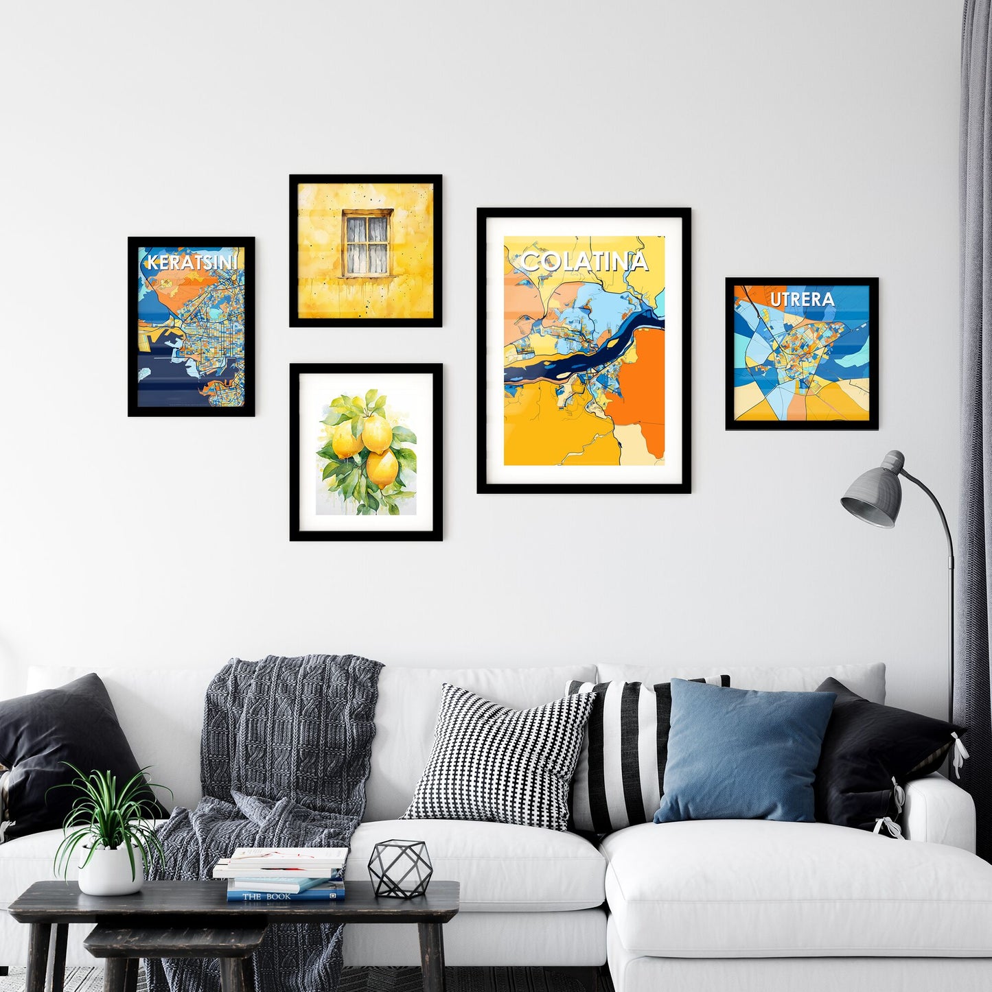 COLATINA BRAZIL Vibrant Colorful Art Map Poster Blue Orange