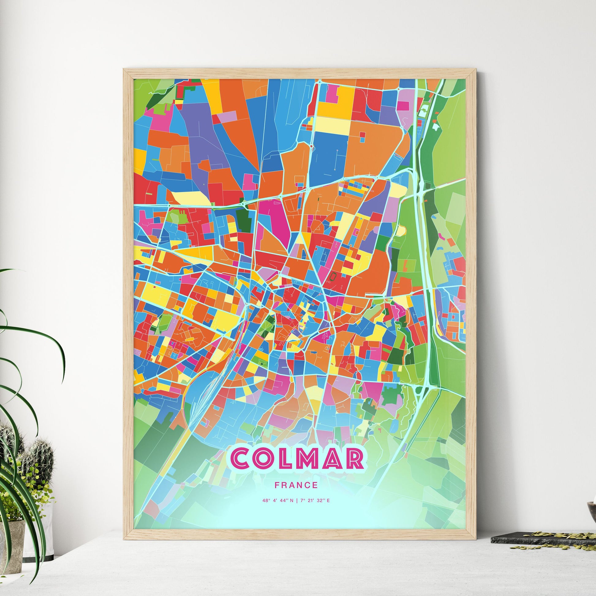 Colorful Colmar France Fine Art Map Crazy Colors