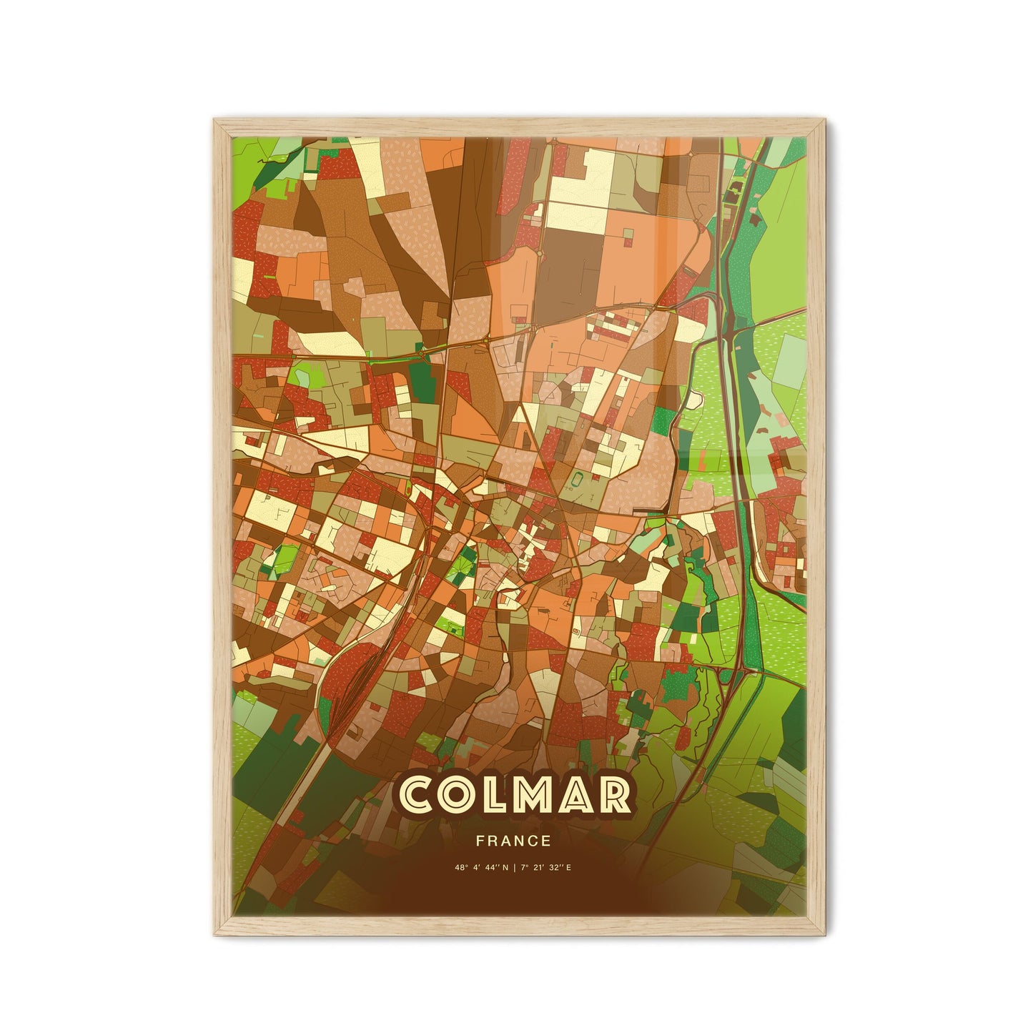 Colorful Colmar France Fine Art Map Farmhouse