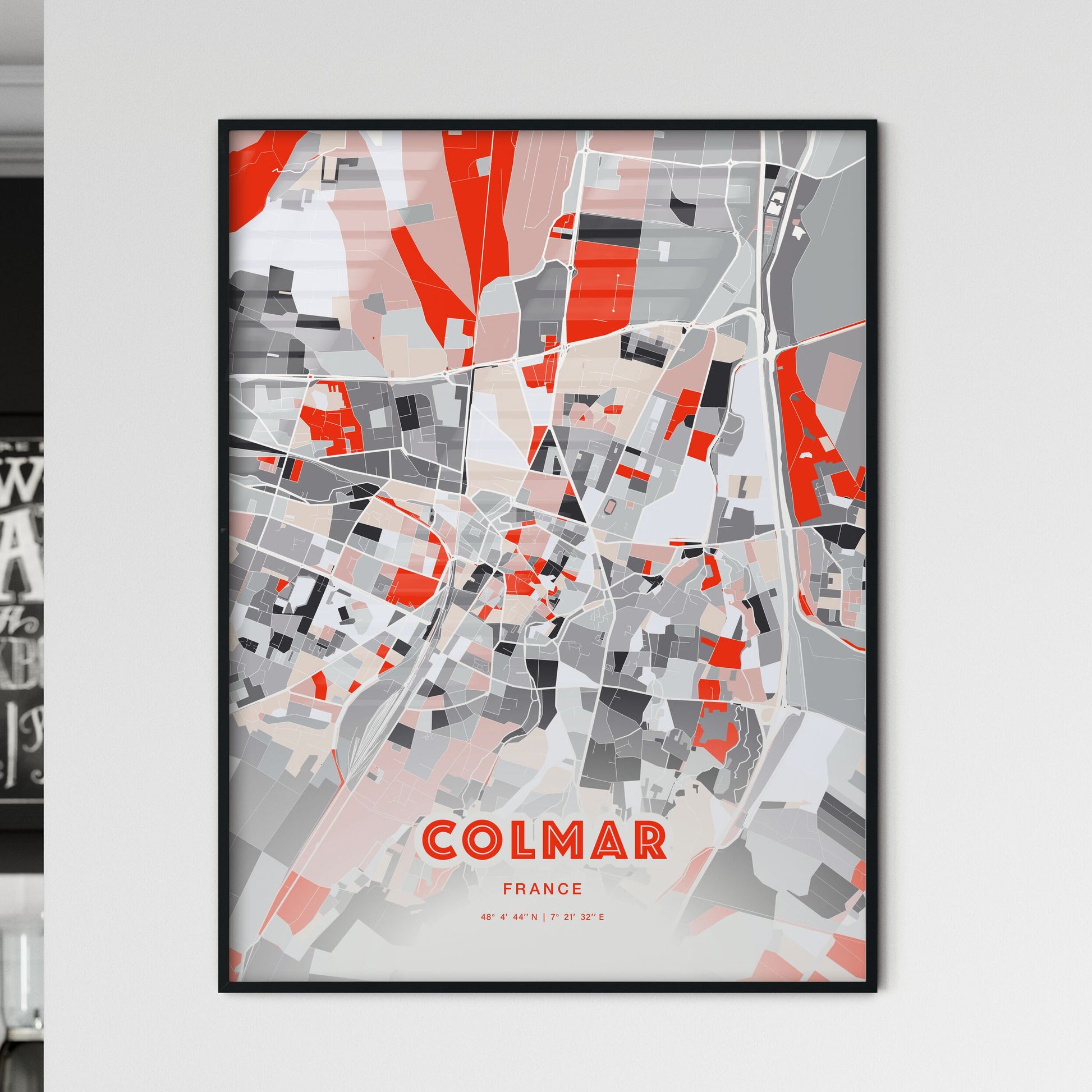 Colorful Colmar France Fine Art Map Modern Expressive