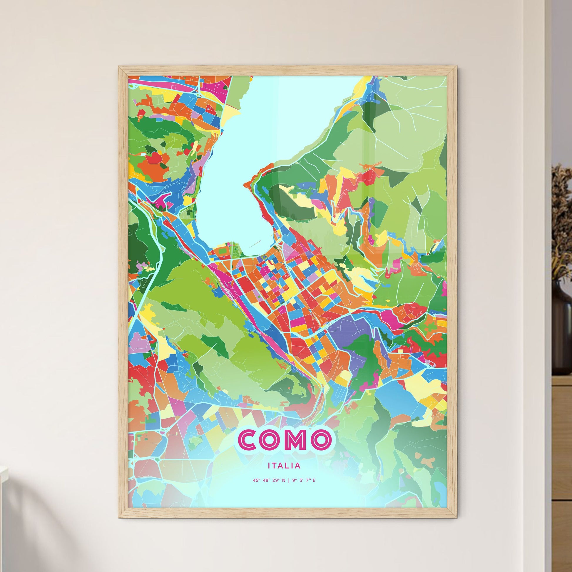 Colorful Como Italy Fine Art Map Crazy Colors