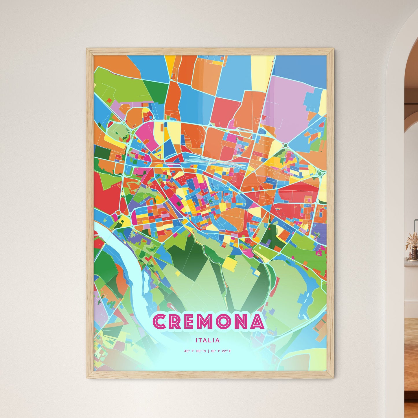 Colorful Cremona Italy Fine Art Map Crazy Colors