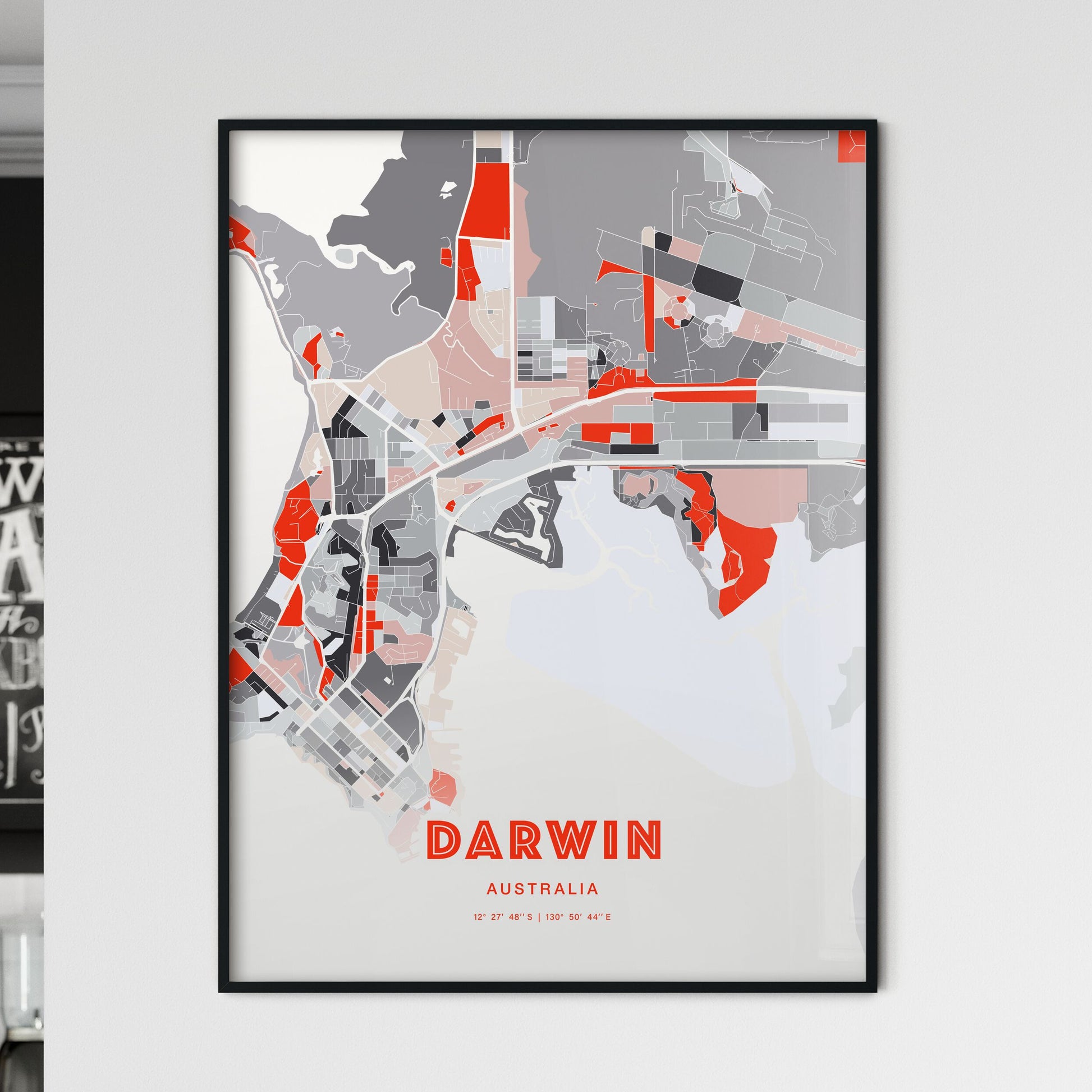 Colorful Darwin Australia Fine Art Map Modern Expressive