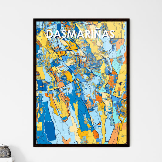 DASMARIÑAS PHILIPPINES Vibrant Colorful Art Map Poster Blue Orange