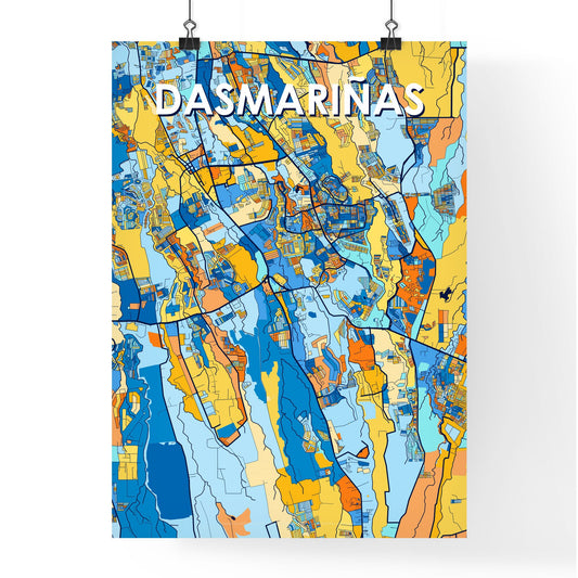 DASMARIÑAS PHILIPPINES Vibrant Colorful Art Map Poster Blue Orange