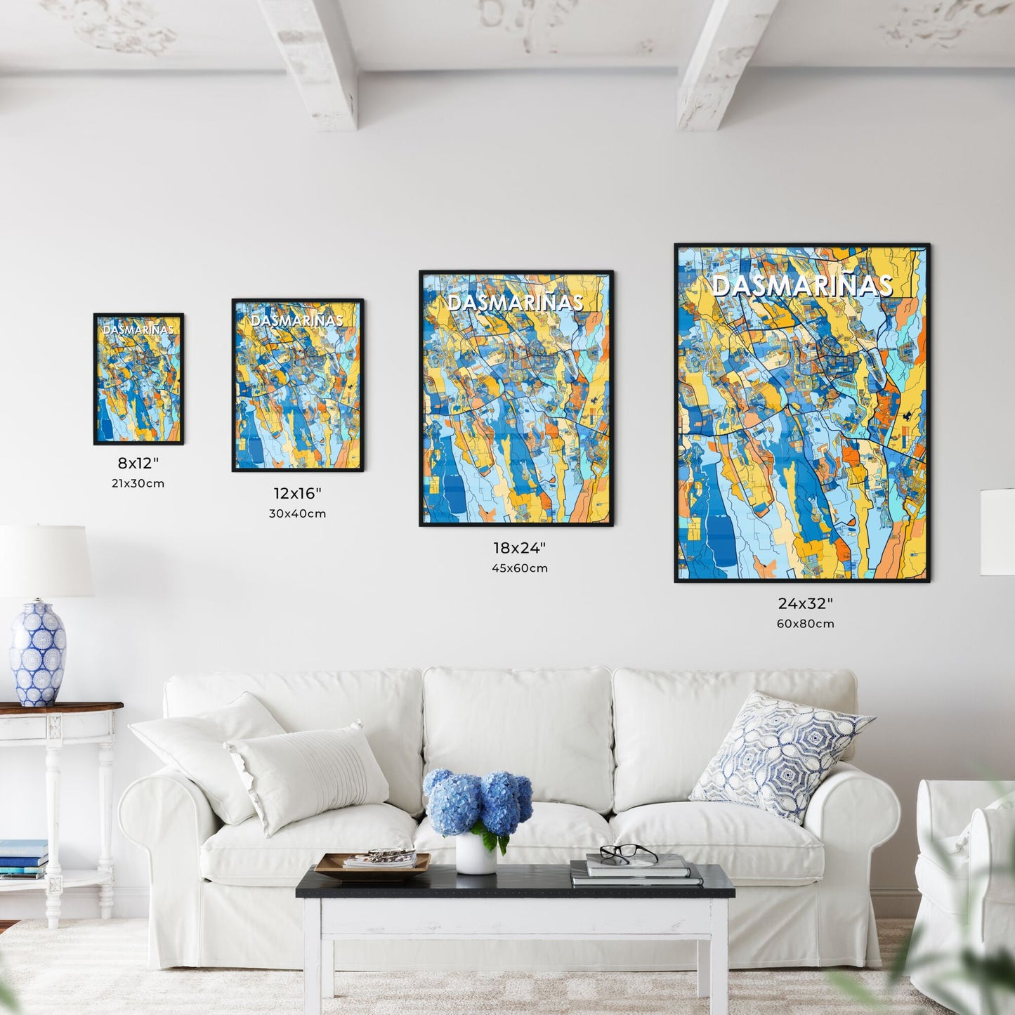 DASMARIÑAS PHILIPPINES Vibrant Colorful Art Map Poster Blue Orange