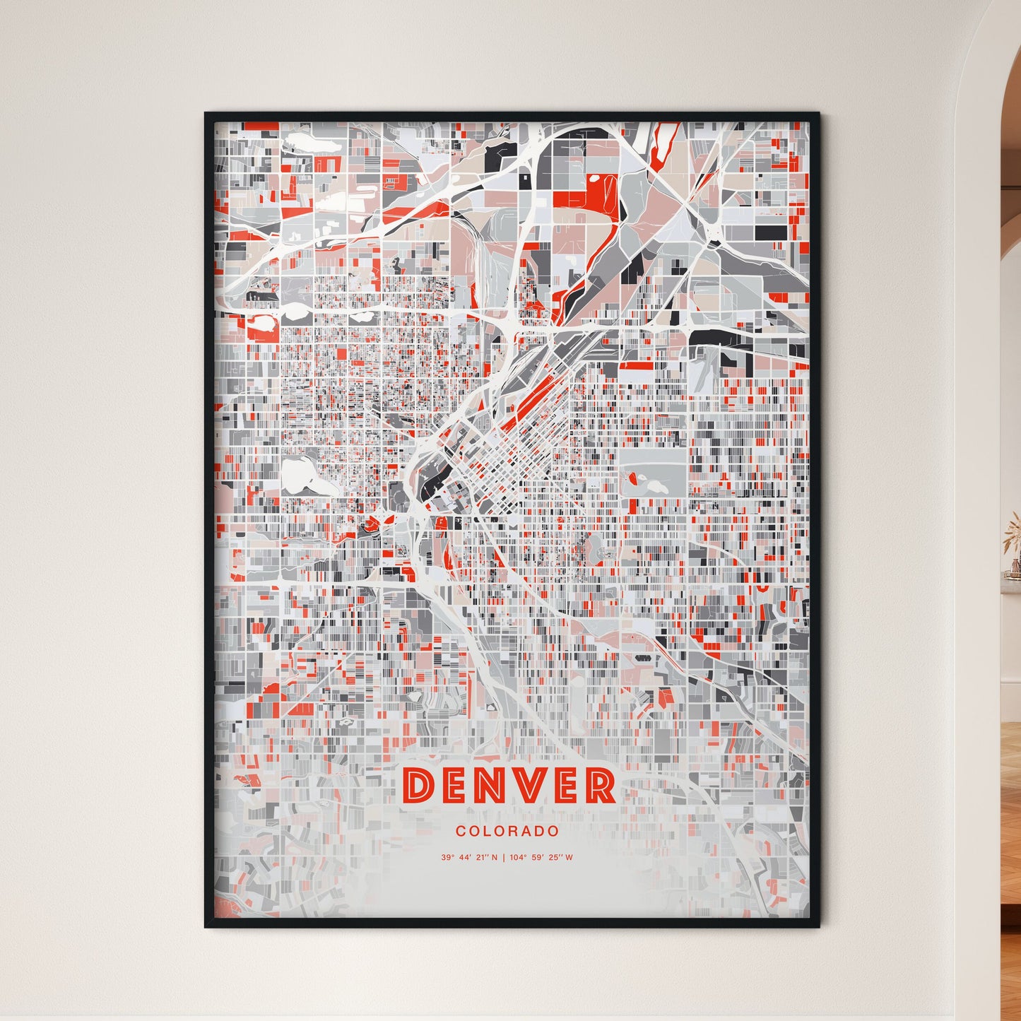 Colorful Denver Colorado Fine Art Map Modern Expressive