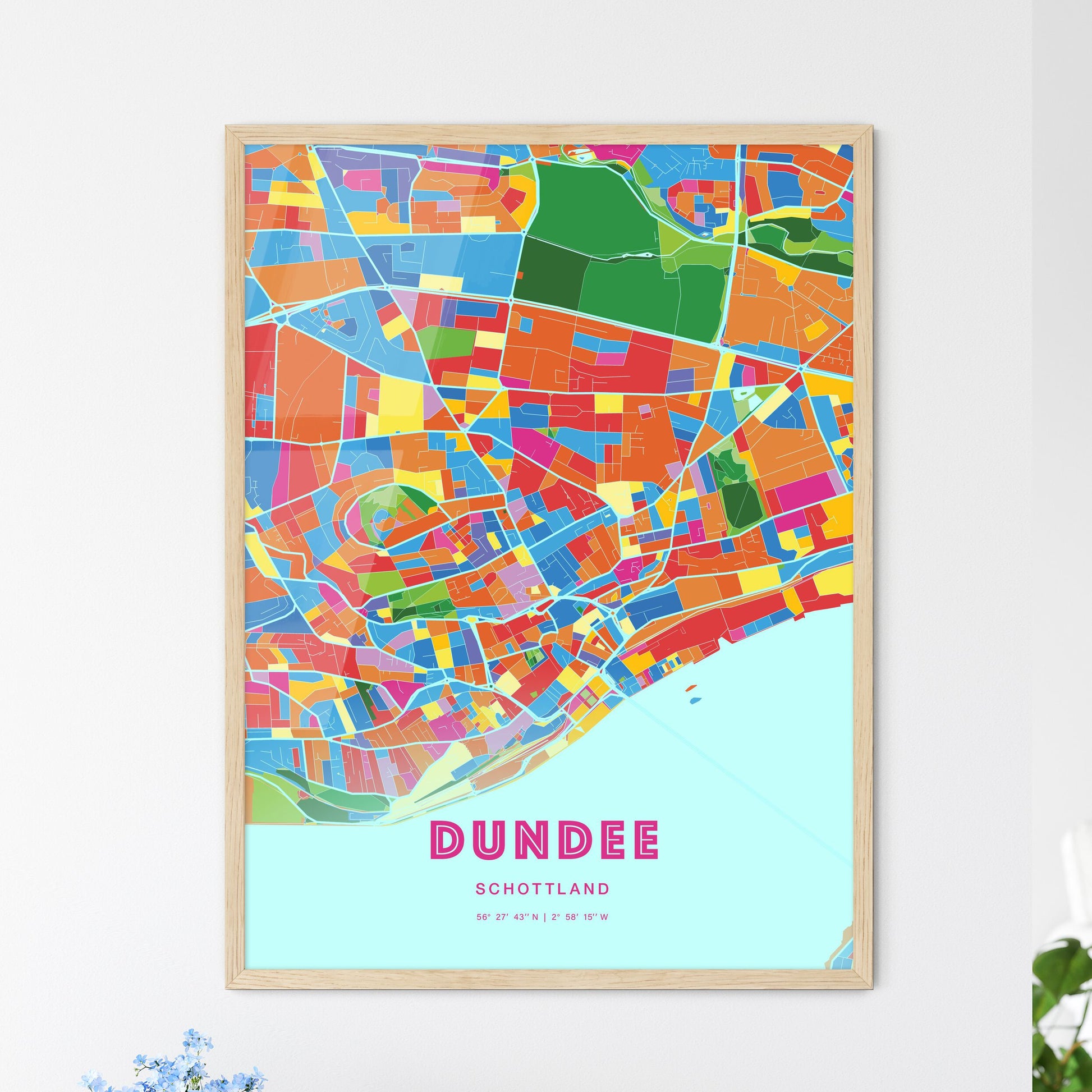 Colorful Dundee Scotland Fine Art Map Crazy Colors