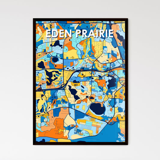 EDEN PRAIRIE MINNESOTA Vibrant Colorful Art Map Poster Blue Orange