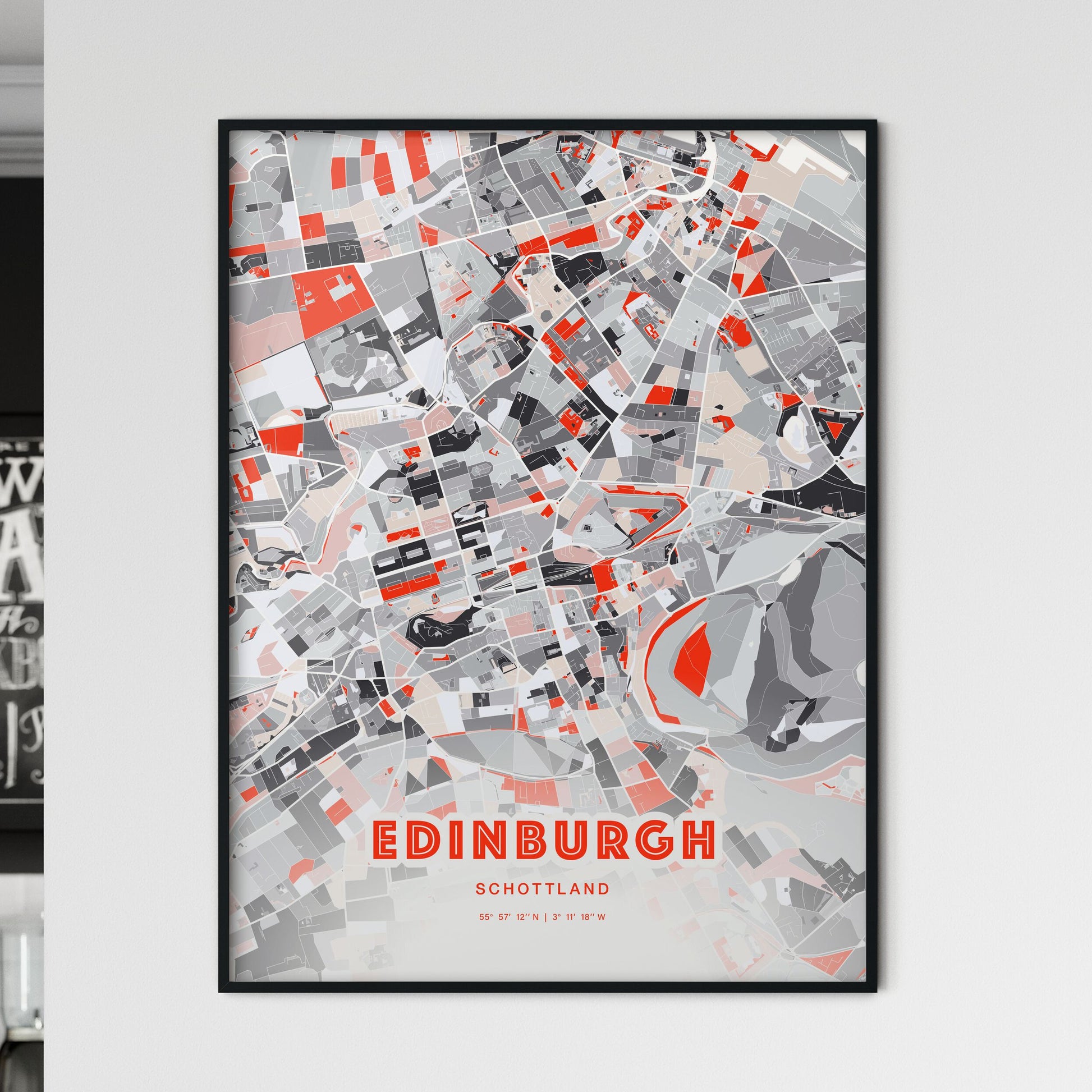 Colorful Edinburgh Scotland Fine Art Map Modern Expressive