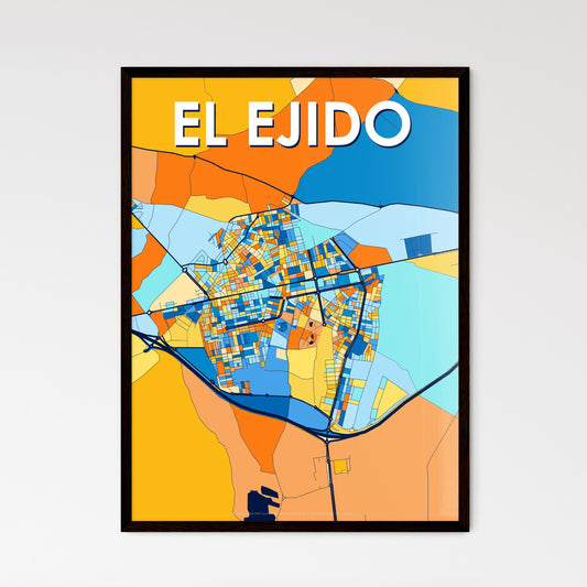 EL EJIDO SPAIN Vibrant Colorful Art Map Poster Blue Orange