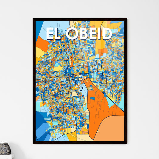 EL OBEID SUDAN Vibrant Colorful Art Map Poster Blue Orange