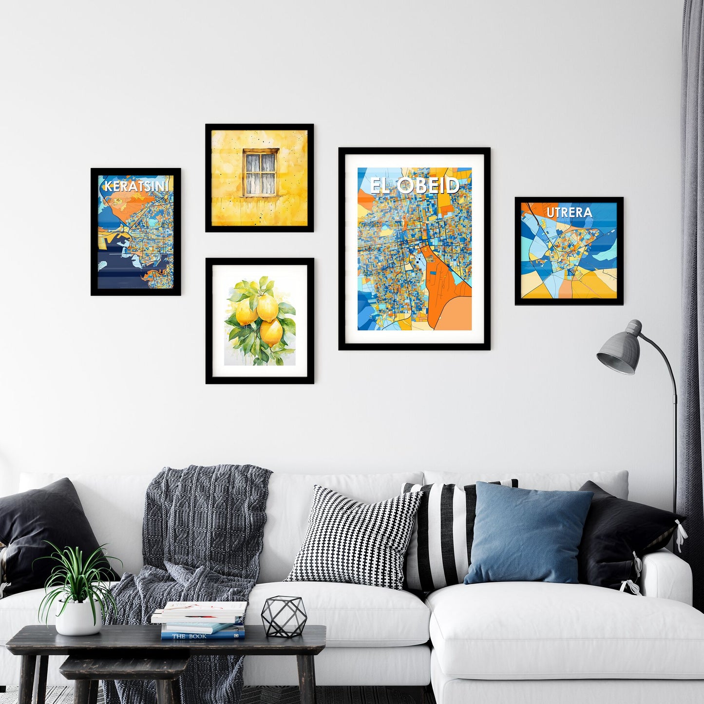 EL OBEID SUDAN Vibrant Colorful Art Map Poster Blue Orange