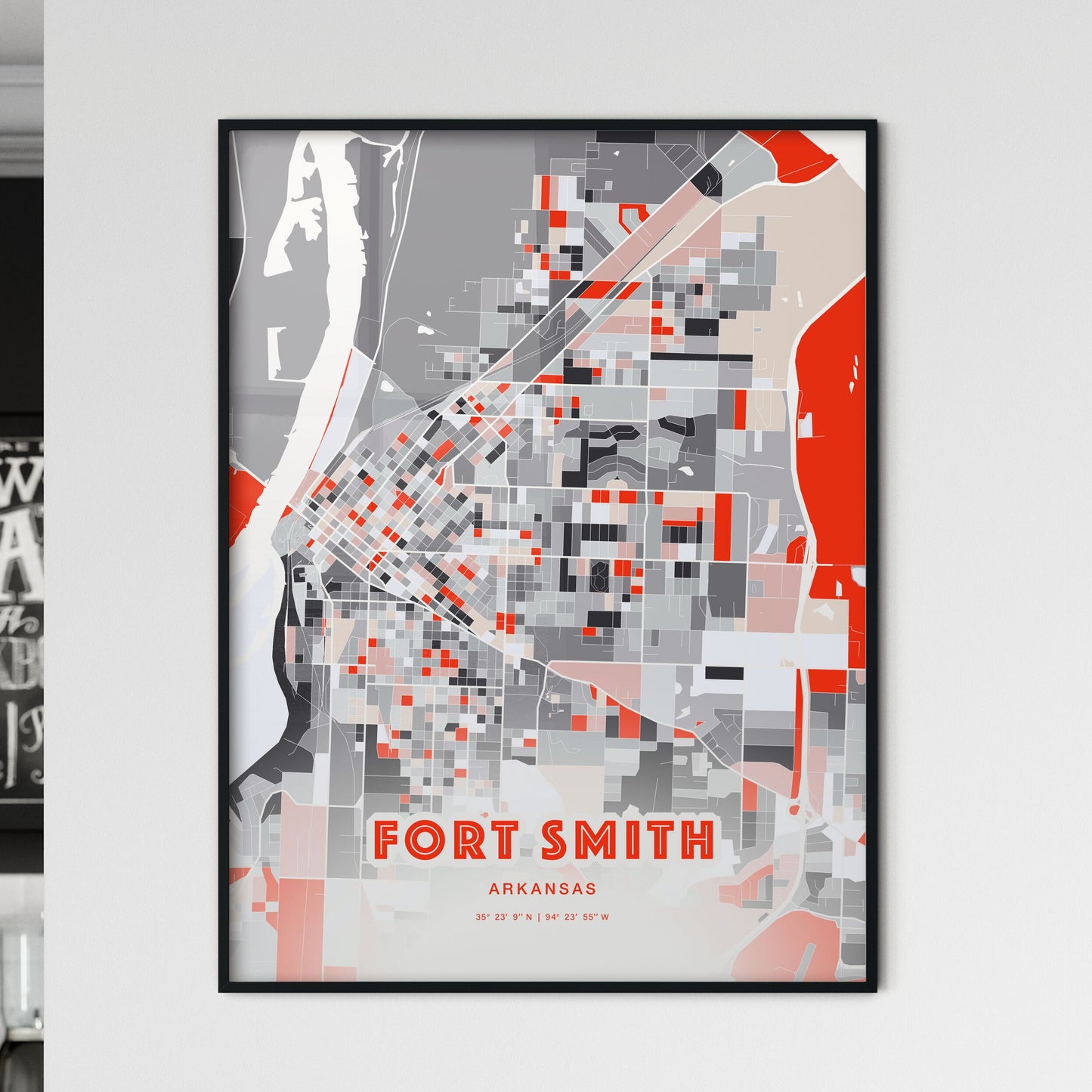 Colorful Fort Smith Arkansas Fine Art Map Modern Expressive