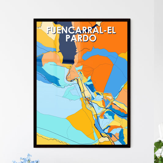 FUENCARRAL-EL PARDO SPAIN Vibrant Colorful Art Map Poster Blue Orange