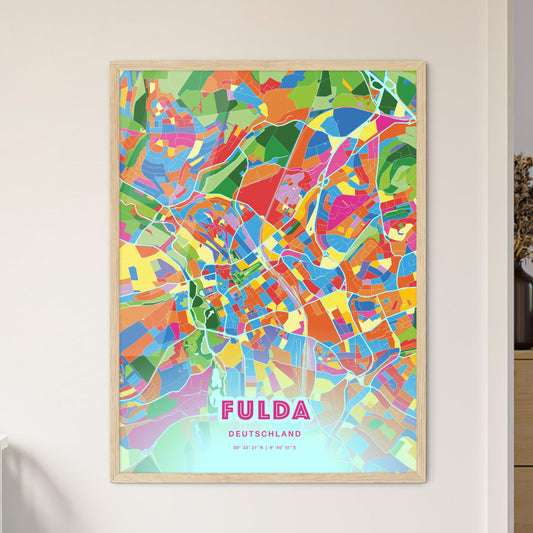 Colorful Fulda Germany Fine Art Map Crazy Colors