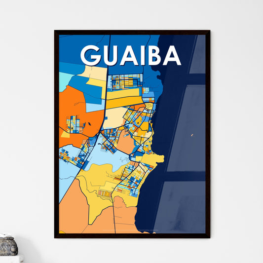 GUAIBA BRAZIL Vibrant Colorful Art Map Poster Blue Orange