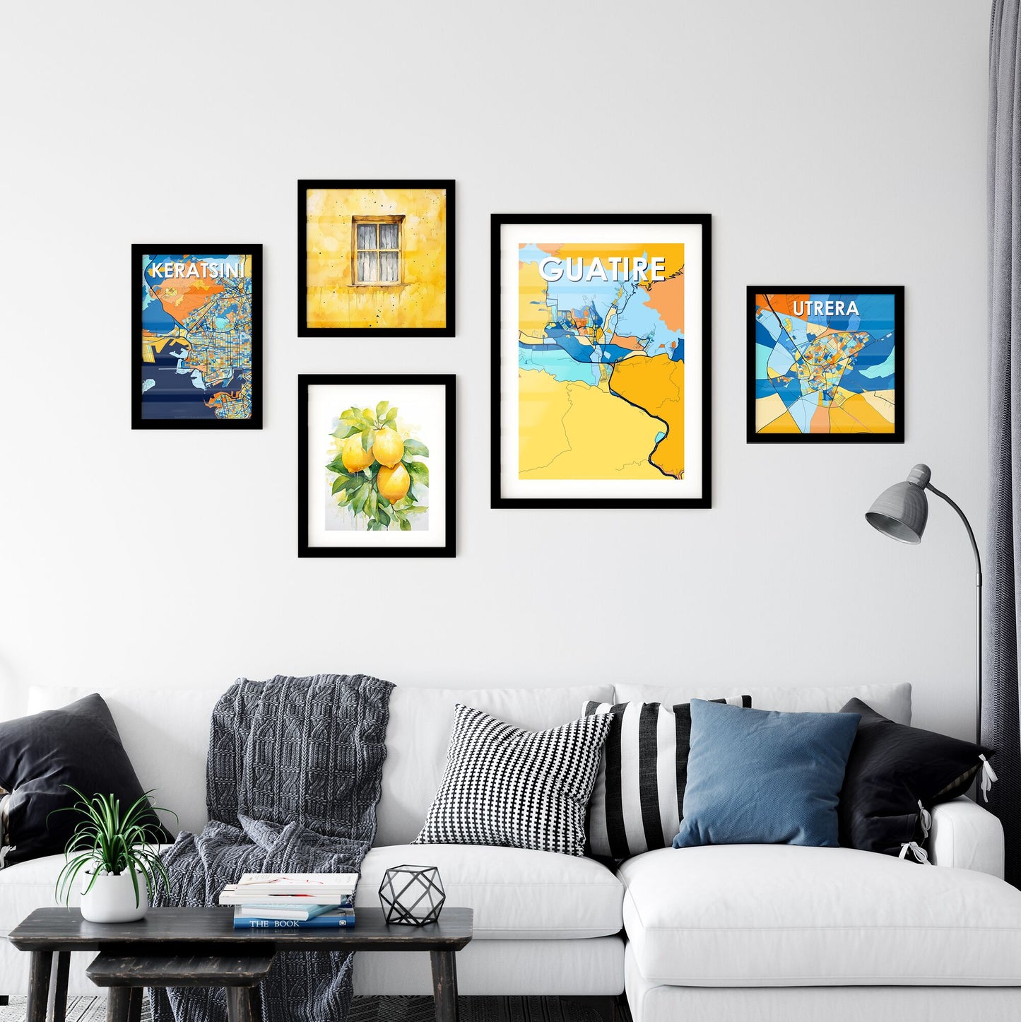 GUATIRE VENEZUELA Vibrant Colorful Art Map Poster Blue Orange