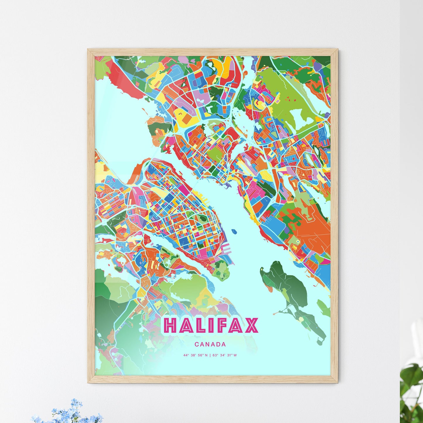 Colorful Halifax Canada Fine Art Map Crazy Colors